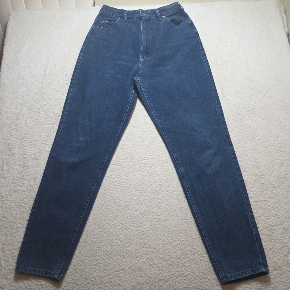 Vintage Lee Jeans Womens 14 Long Blue High Rise Tapered Mom‎ Made in USA 90s
